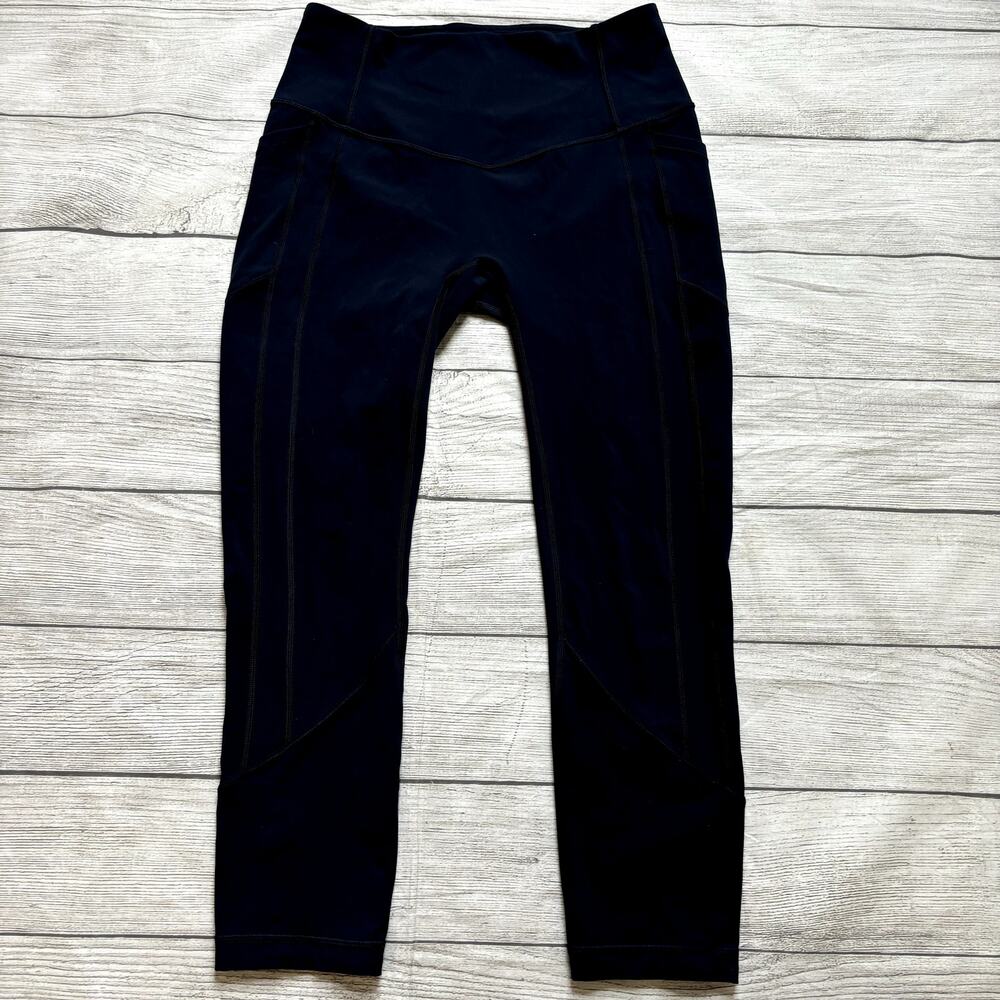 Lululemon All The Right Places Crop Legging 23" Women Size 8 Navy